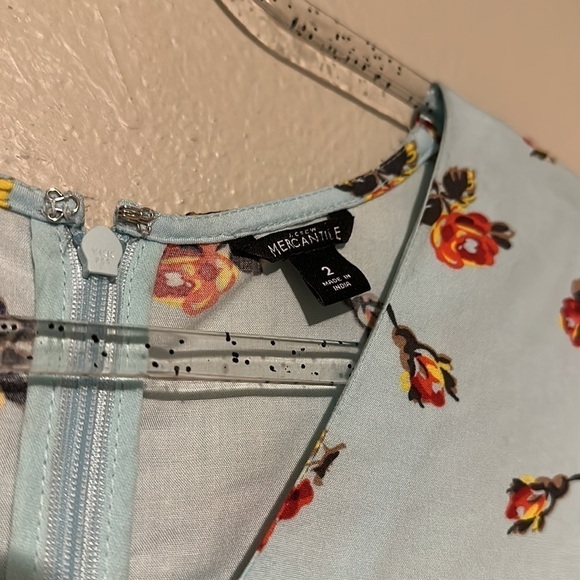 Blue Floral Print Fit & Flare Dress - Picture 5 of 8